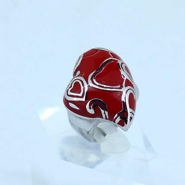 stainless steel heart shape ring with enemal  LRX09