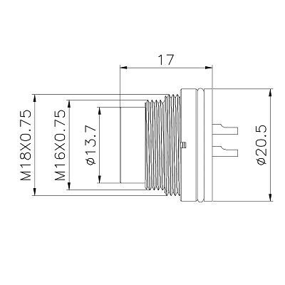 изображение 002(001) держатель панели IEC 61076-2-105 разъем-вилки CuZn M16 меди 7A PA66