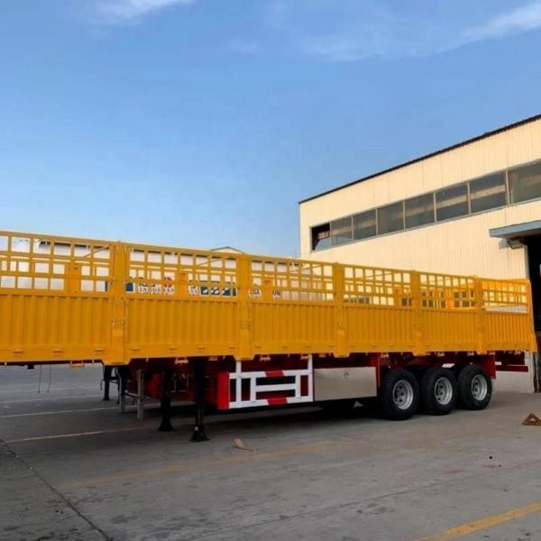 1 40 Tons 4 Axles Steel Bike One Wheel Caged Tipper Box Van Fence Container Cargo Trailer