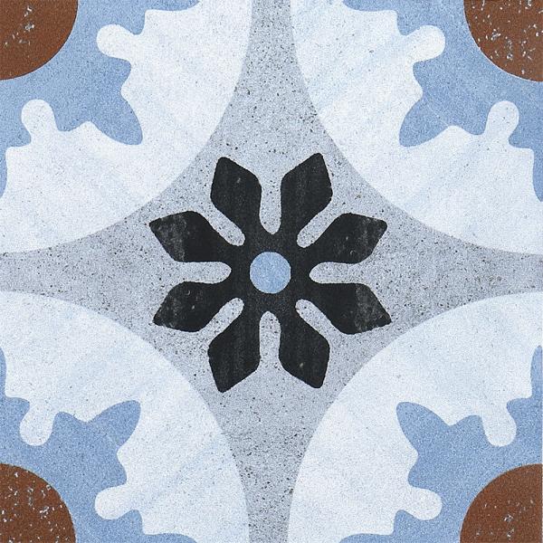 Gray and Blue 20x20cm Ceramic Rustic Tile for Indoor Walls and Floors