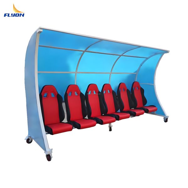 Aluminum Portable Substitute Bench Assemble Installation For Soccer Stadium
