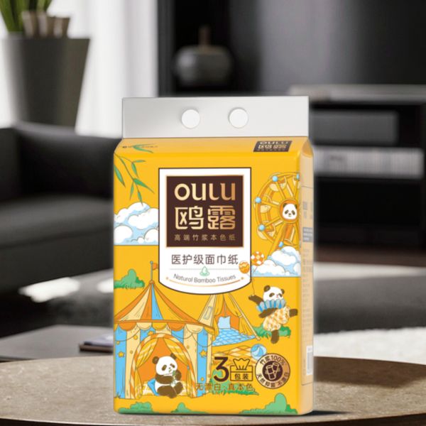 Wholesale Customized 100% Bamboo Wood Pulp Organic Eco-Friendly 3 Ply Soft Absorbent Box Tissue Paper Facial Napkins for Home