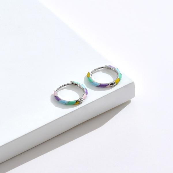 2.5x20mm ODM серег обруча серег S925 ювелирных изделий 1 грамма стерлинговый серебряный красочный