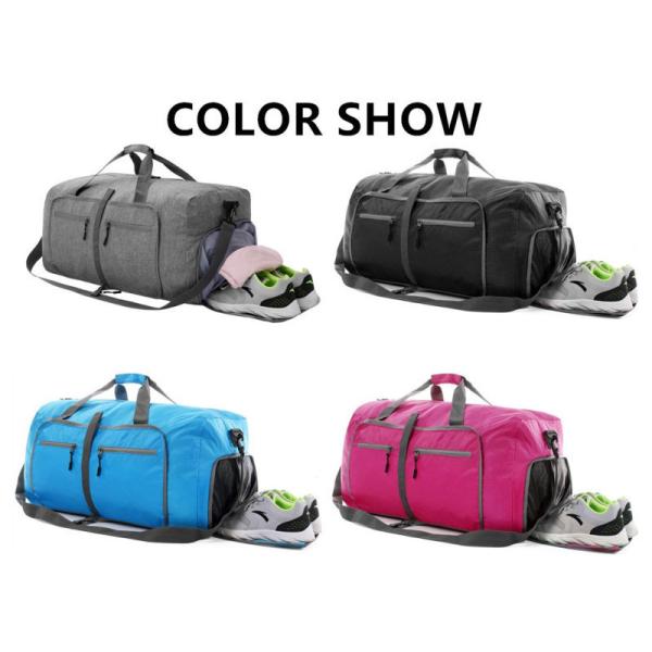 Custom Logo Waterproof Duffel Bags Weekender Overnight Bag With Shoes Compartment
