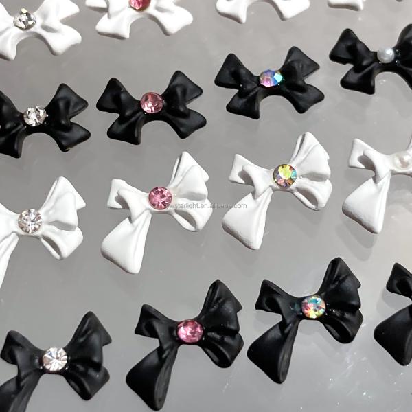 Nail art Charms Accessories colorful frosted 3d nail art bow Beauty nail Art Decorations