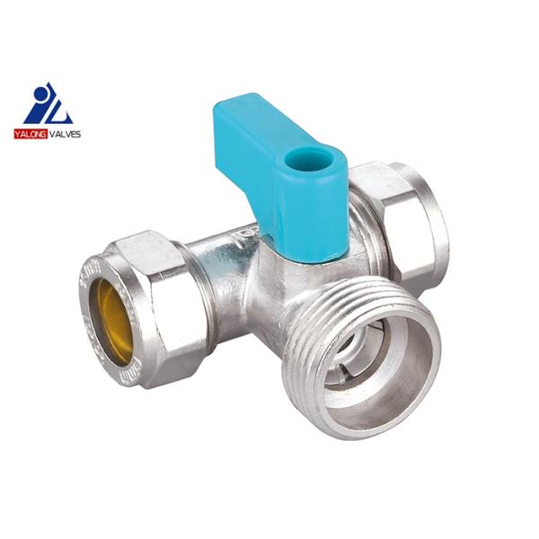 15mm Nickel Brass Isolation Valve Pex Washing Machine Valve