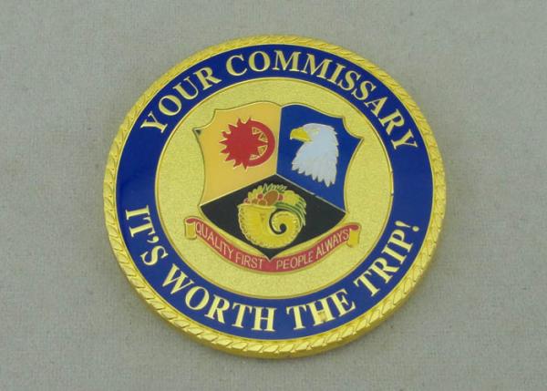 Your Commissary Personalized Coin Zinc Alloy Material 2.0 Inch And Rope Edge