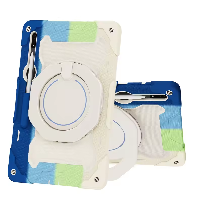 Kids Tablet Case for for Tab S8 Ultra / OPPO Pad Rotating Stand Wrist Strap Cover Non-Toxic Lightweight Multi Colors