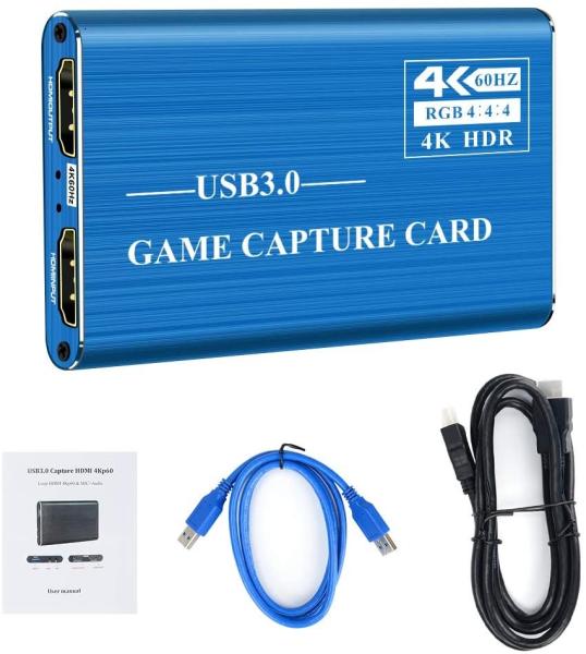 4Kp60 Audio Video Capture Card , USB3.0 1080P 60fps Portable Video Converter