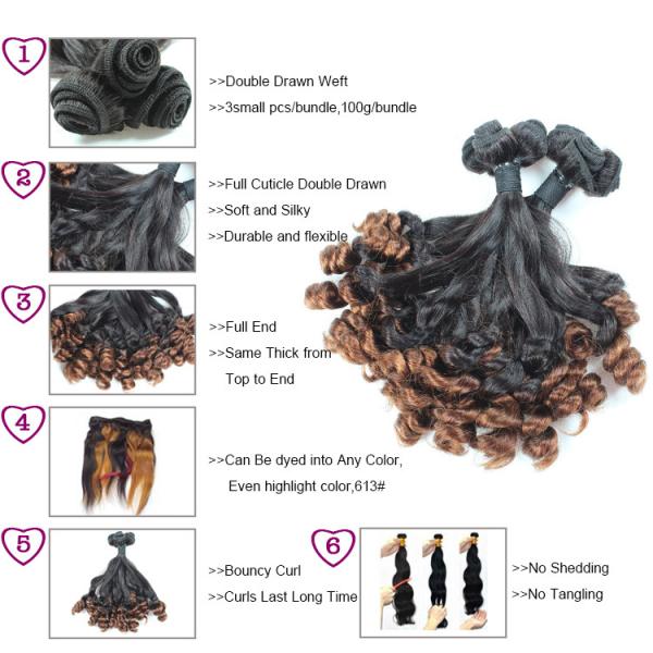 Human Hair  Funmi Hair Weave Double Drawn Indian Remy Hair Weft Hair Extensions