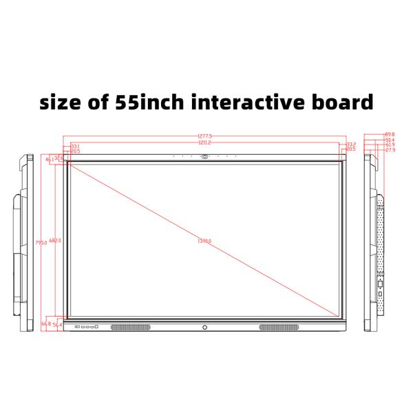 55インチインタラクティブホワイトボード スマートインタラクティブボード モニター 教育機関 ビデオ会議のための電子ホワイトボード
