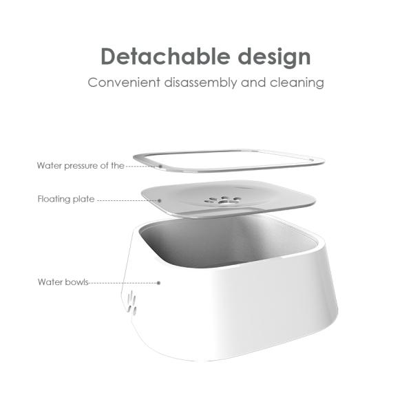 Hair Bowl Floating Water Dog Cat Bowl  Plastic Splash-proof Wet Mouth for Other Pets