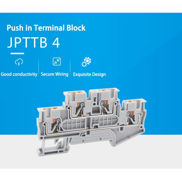 Нажим рельса Din JPTTB 4 в двойном ровном терминальном блоке 4mm2