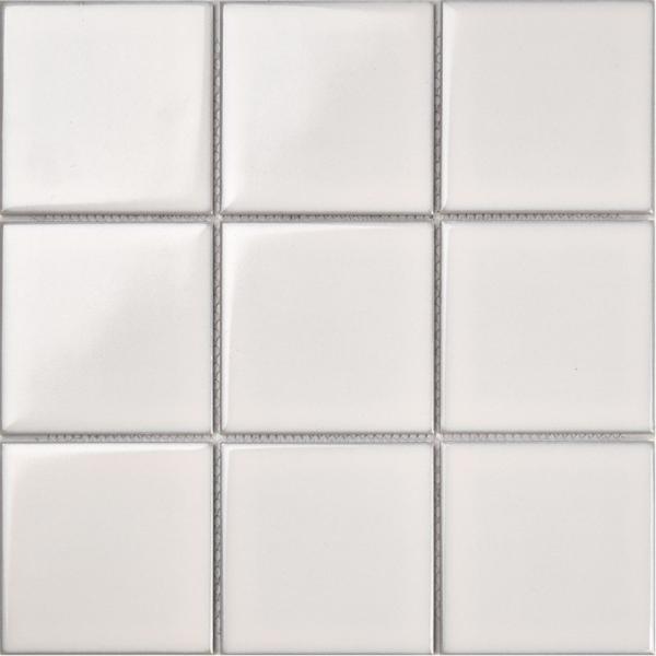 Cobalt Blue Glazed Swimming Pool Mosaic Ceramic Tile 97x97mm For Hotel Villa