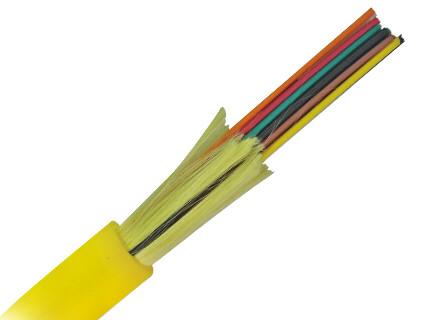 GJFJV Indoor 12 Core Single Mode Fiber Optic Break Out Cable with Strengthened Buffer