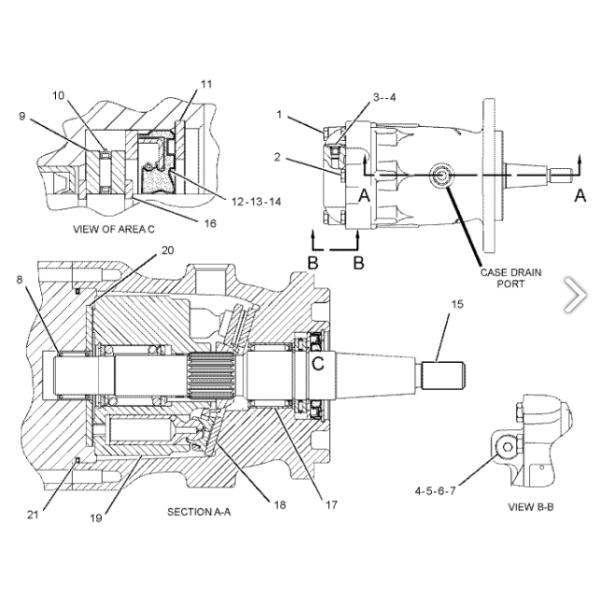 Moteur GP-Piston 1618919 pour pompe à ventilateur CAT 824 966H 972G de Caterpillar