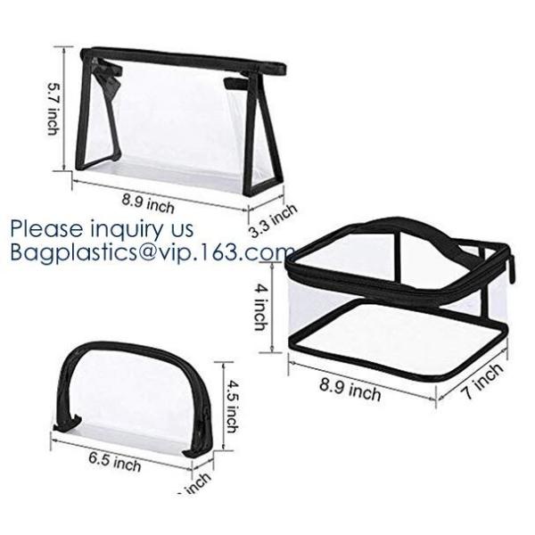 Small Clear PVC Waterproof Bag with Zipper Closure, Mini Portable Transparent Plastic Organizer Pouch for Cosmetic, Make