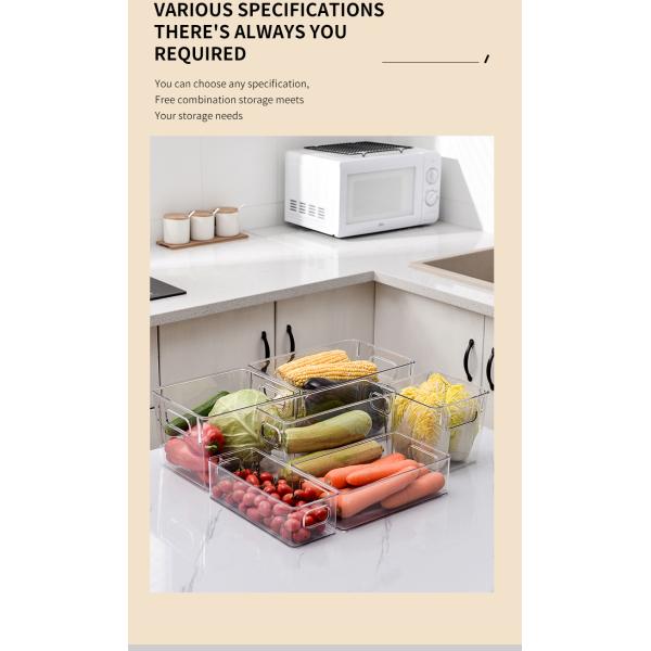 Пластик ящиков организатора холодильника ясности тонкий Стакабле