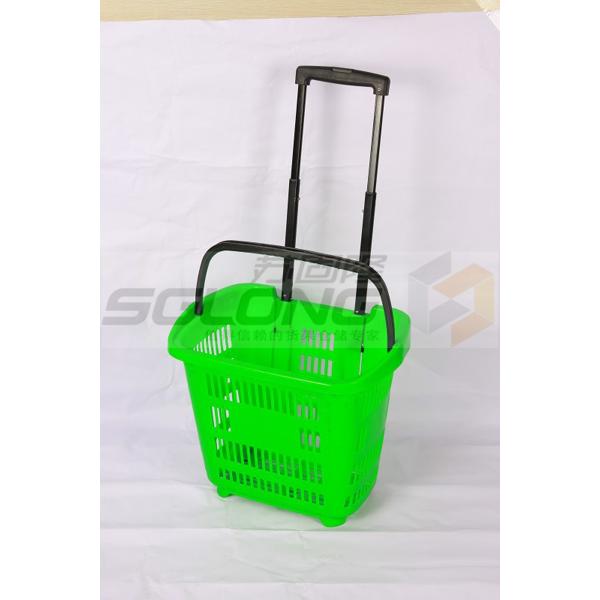 cestos de compras duráveis HDPP Marerial 600 x 390 X.400 milímetro do supermercado 45L