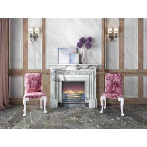 Indoor Fragrant Snow Plum Fireplace Surround in Arched French Style Stone for York Homes
