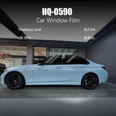 VLT 5% UR 99% HQ-0590 Car Window Tint Film Self Adhesive Customized