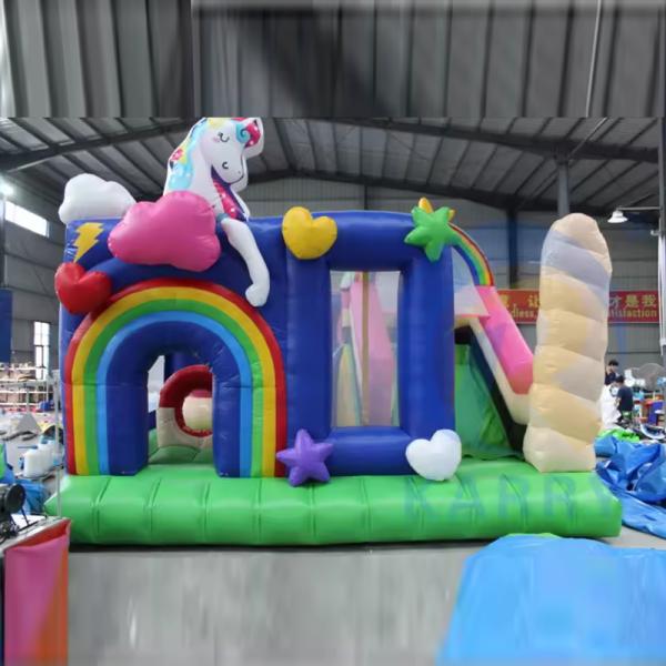 Unisex PVC Inflatable Bouncing Combo with Slide and Unicorn Castle Inflatable Bounce