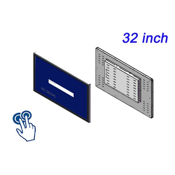 32 Inch Narrow Edge Basket Embedded Fully Enclosed Capacitor Multi-point Touch Screen Controllable Standard Parameter Industrial Computer Monitor