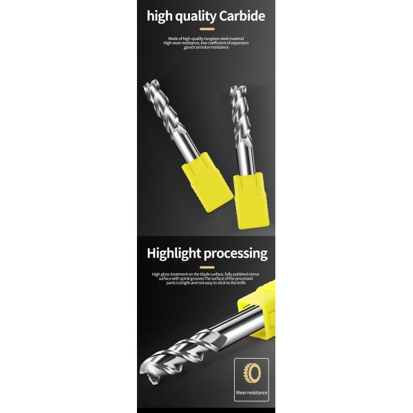 CNC Carbide Endmill HRC65 3 Flute Aluminium Milling Cutter Customizable OEM Aluminum Cutting Tools Specular Highlight for