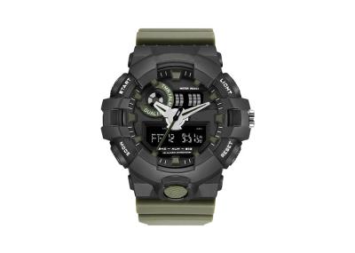 Dual Time Digital Sports Wrist Watches , Classic Sport Watches Plastic Case