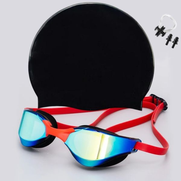 HD Electroplated Swimming Goggles Non Fog Swimming Goggles Anti UV With Adjustable Nose Bridge