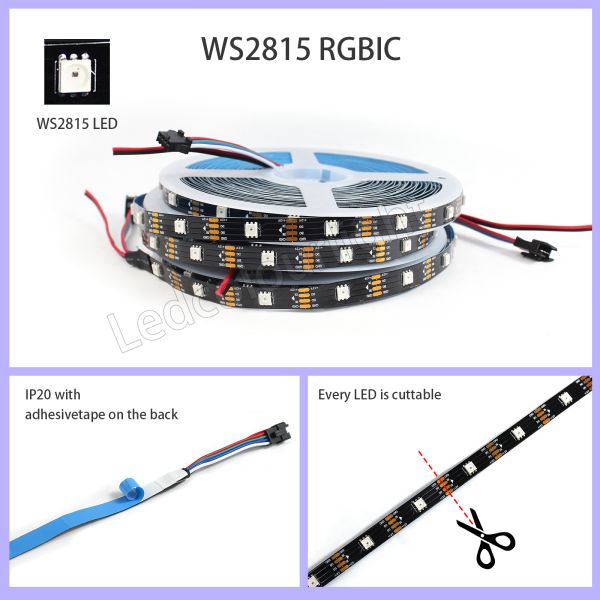 WS2815 Nightclub Lighting RGB 30 LEDs 30 Pixels IP20 Flexible LED Strip Lights