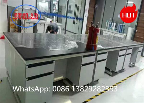 Sturdy C frame Chemistry Lab Workbench Wood Laboratory Furniture with Chemical resistant Laminate Worktop