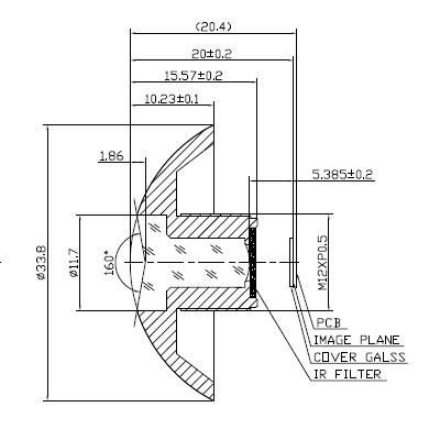 1/3.2 2.65mm 3Megapixel S-mount wide angle lens for simulation robot vision