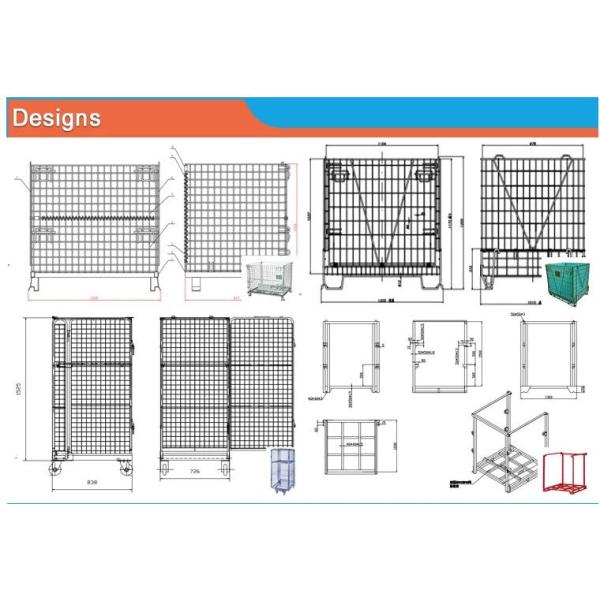 Cargo Storage Wire Cage Trolley Zinc Plated Finished Mobile Cage Trolley