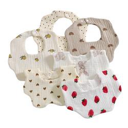 Custom Print Washable Cute Cartoon Floral 100% Cotton New Born Baby Drool Bibs