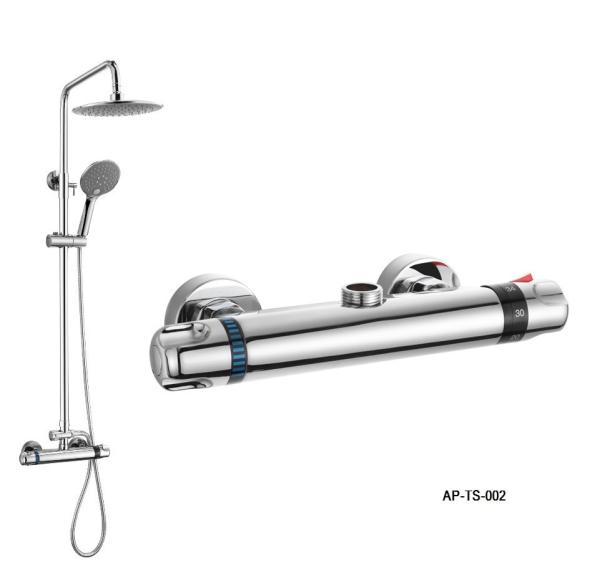 Thermostatic Shower Set,Wall Mounted Bath Shower Mixer Thermostatic Bath Shower Faucet With Diverter
