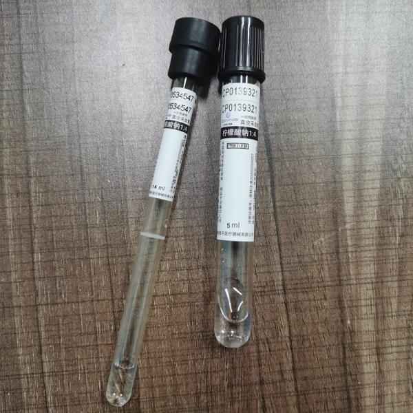 Черная верхняя устранимая трубка собрания крови вакуума для теста 1ml ESR - 6ml