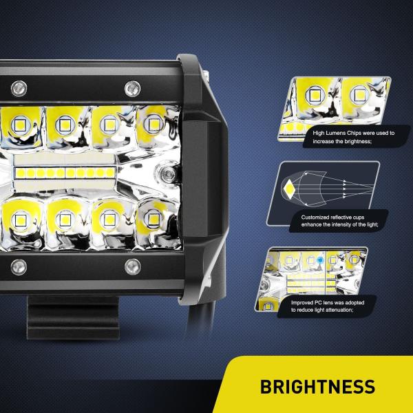 Truck ATV SUV Jeep Spot Flood Combo LED Light Bar / Three Row LED Light Bar