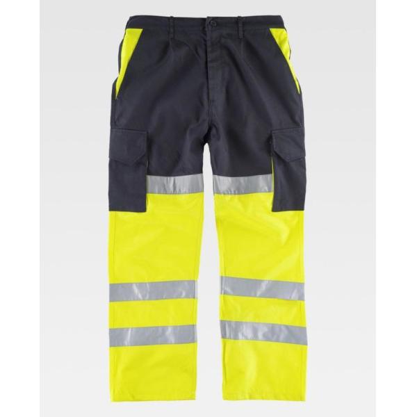 Workers Reflective Orange Hi Vis Trousers / Fashion Mens Safety Work Pants