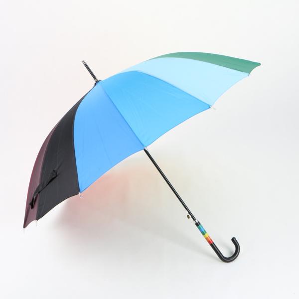 23 Inch Rainbow Golf Umbrella , Automatic Open compact Umbrella With Hook Handle