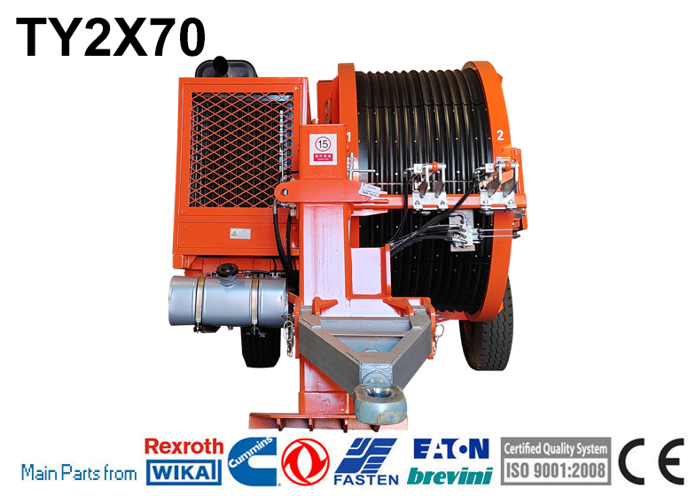 Max Intermittent Tension 2x70kN Hydraulic Tensioner With Conductor Clamp