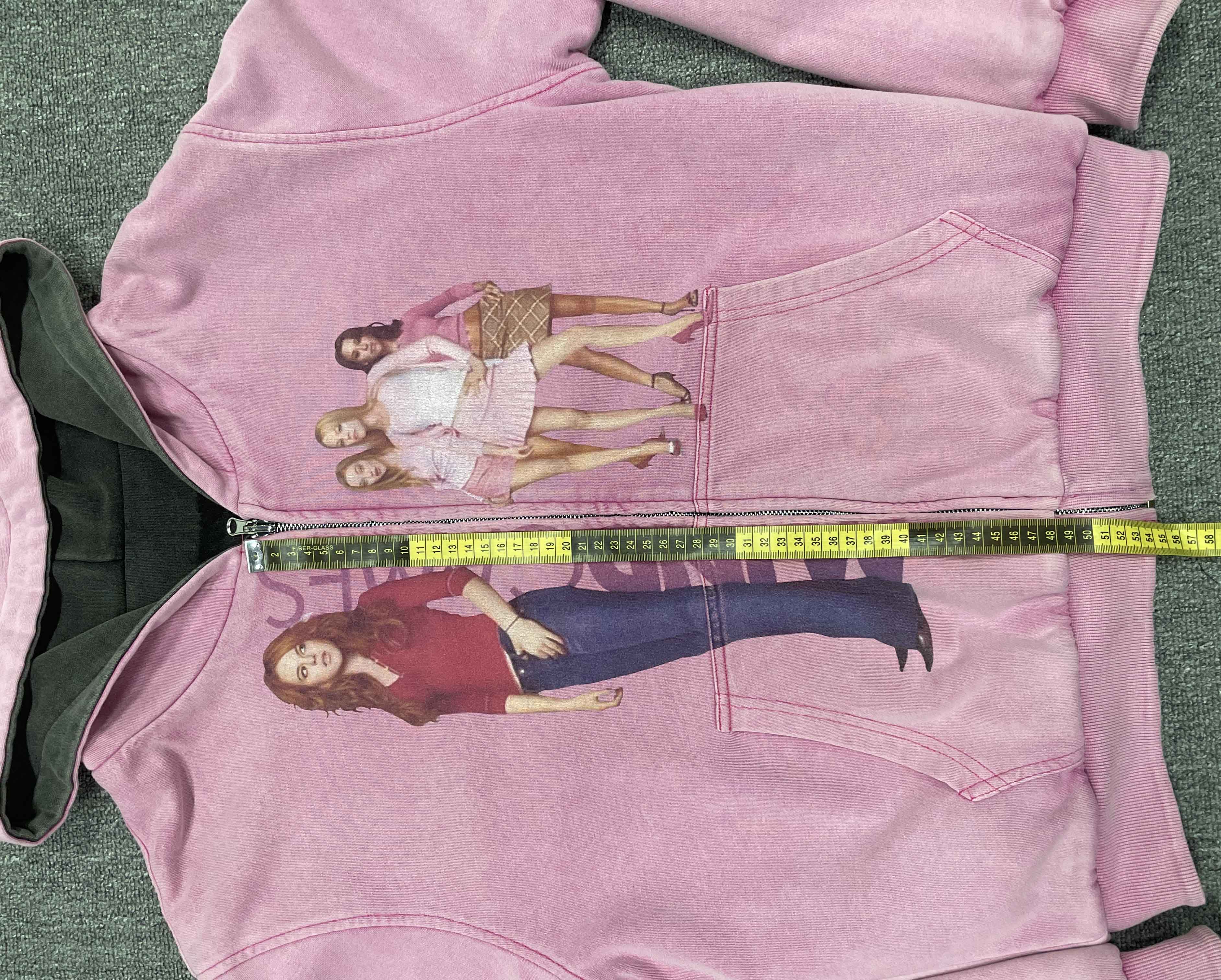 OEM Custom Vintage Double Sided Hoodie Acid Wash Screen Print Distressed Boxy Reversible Heavyweight 480Gsm Zipper Men's Hoodies