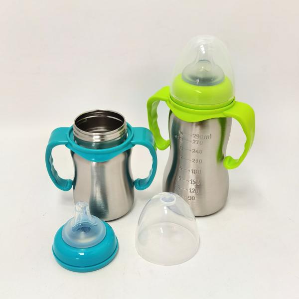 304 Stainless Steel Baby Feeding Bottles With Silicone Nipples