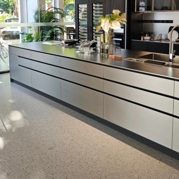 Complete Aluminum Kitchen Cupboards Set Modern Custom Stainless Steel Kitchen Cabinets