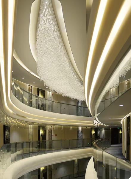 Modern Hotel Lobby Wedding Banquet Hall Special Artistic Custom Crystal Chandelier Hotel Engineering Light Chain Crystal LED Ceiling Chandelier
