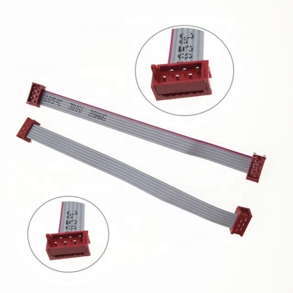 Micro Match 215083-6 1.27mm Pitch 6Pin IDC Male FFC Flexible Flat Ribbon Cable with Gold-plated Connector