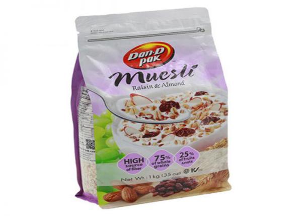 Stand Up Custom Printed Resealable Food Bags Food Grade Eight Side Sealed