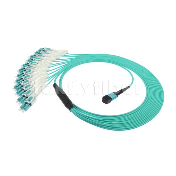 24 Cores Fiber Optic Patch Cord MPO MTP Cable 12LC DX OM3 Fanout Patch Cord for LANs and WANs