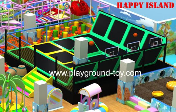 Indoor Trampoline For Kids , Trampoline With Enclosure Jumping Products For Children