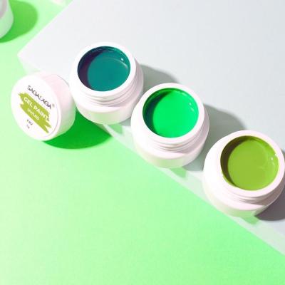 Jar Jelly UV Vert Holographique Box de vente au détail Peinture Neon Gel Peintures d'ongles Art Set